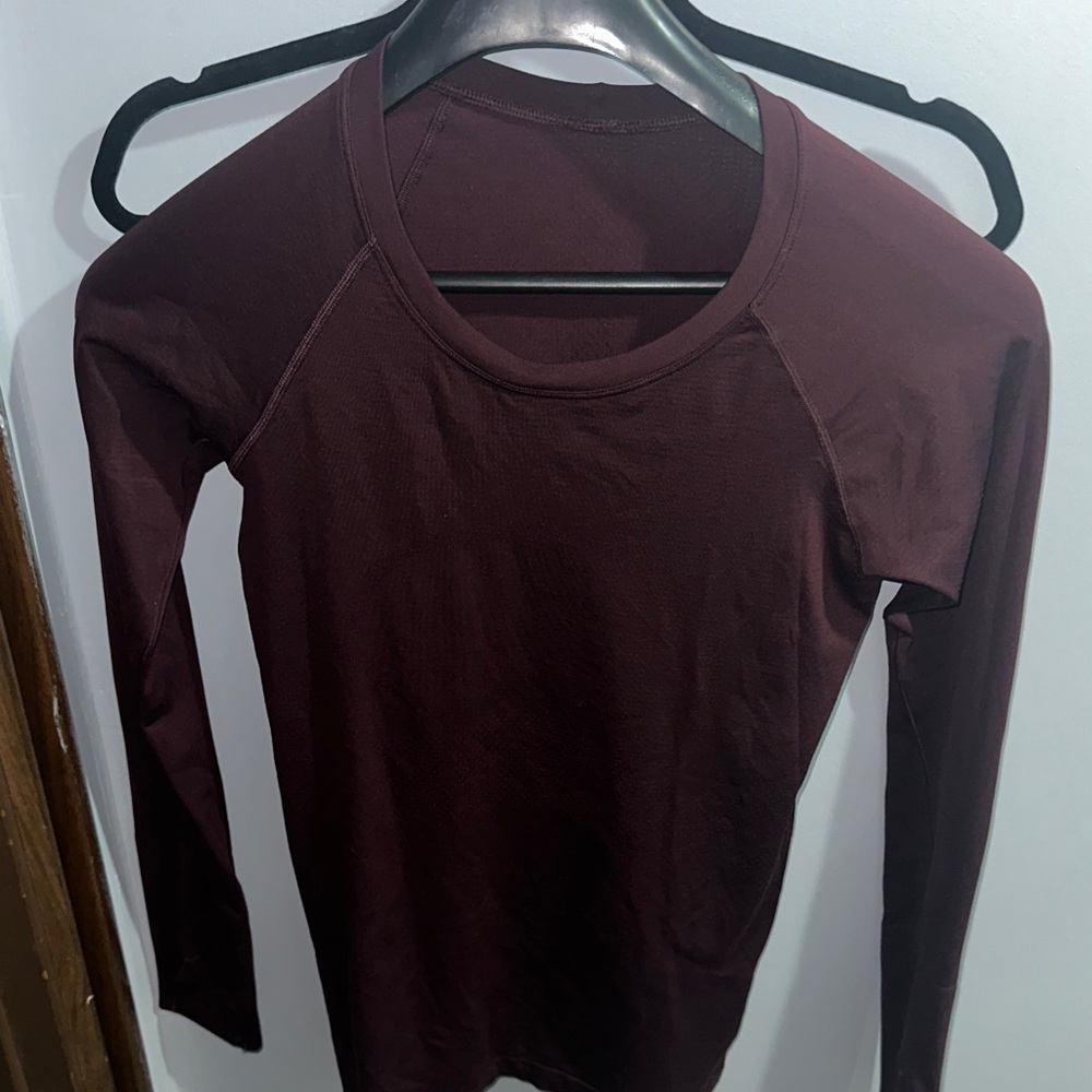 lululemon athletica Maroon Long Sleeve Tee